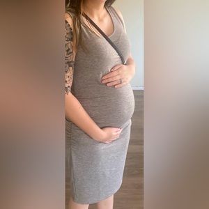 Gray maternity dress